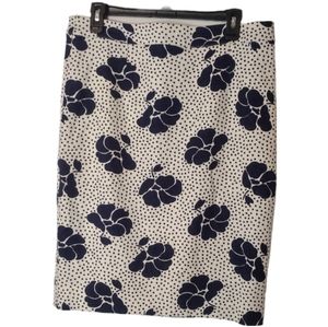BODEN Straight Pencil Skirt NWT White with Blue Floral Print size 10